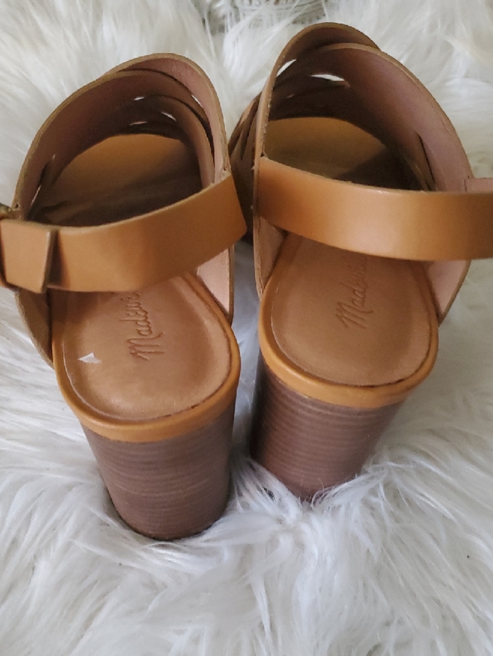 Madewell Camel/Tan Woven Leather Slingback Sandals - Picture 14 of 15